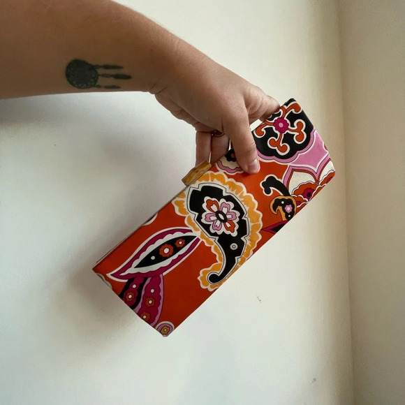 Vintage BANANA REPUBLIC|| SILK CLUTCH, Paisley Bohemian No flaws - Picture 2 of 7